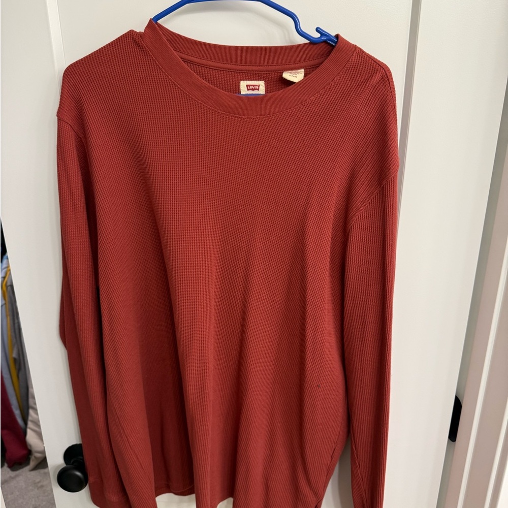 Levi's Brick Red Waffle Knit Top